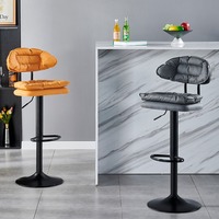 Chaise de bar haute de luxe, tabouret à dossier réglable, siège de comptoir rotatif, utilisation à la maison et en caisse