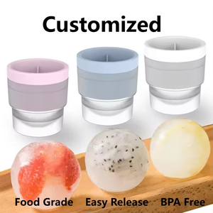 2025 Gefrier presse <span class=keywords><strong>Ice</strong></span> Ball Maker Form für große runde Craft Eisform Silikon Kunststoff Whisky Ball Sphere Silikon Eiswürfel schale - Product Image 1