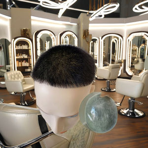 Parrucca Frontale in Pizzo Fine 100% <span class=keywords><strong>Capelli</strong></span> Vergini Europei Remy, Colore Nero, Stile Maschile, Texture Liscia 24mm, Densità 110% - Product Image 3