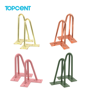 قاعدة معدنية لطاولات الطعام والقهوة من Topcent مصنوعة من الصلب المصبوب بإطار من الحديد بإطار مستدير حديث صناعي للمطاعم مع X أرجل للطاولة - Product Image 5