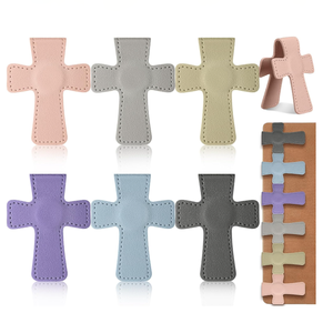 Marcapáginas Cristiano Magnético de Cuero PU, Bonito Marcapáginas Religioso con Cruz, Gran Venta, Marcador de Lectura Religioso para la Escuela y la Oficina - Product Image 5