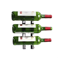 Porte-bouteilles mural moderne en aluminium pour vin rouge, design élégant avec crochets et épingles, pour bar et armoire