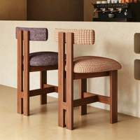 Tabouret de bar en bois massif de style français, chaise haute de salle à manger, chaise de comptoir de style mi-siècle pour la maison