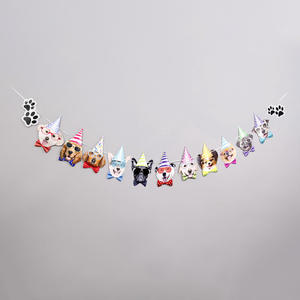 Cross-Border Exclusivo Nuevo Perro Emoticon Fiesta de cumpleaños Banner Papel Mascota Cumpleaños Decoración Banner - Product Image 6