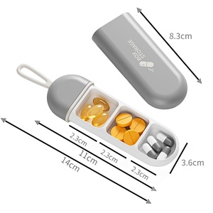 Wholesale New Portable <b>Plastic</b> Medicine Box ABS Storage <b>Pocket</b> for Travel 3 Compartment Pill - Product Image 4