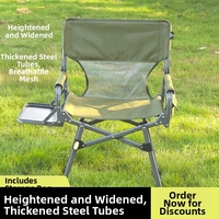 Chaise pliante de réalisateur en acier inoxydable, légère, portable, avec dossier haut, pour le camping en plein air, le parc et l'hôtel