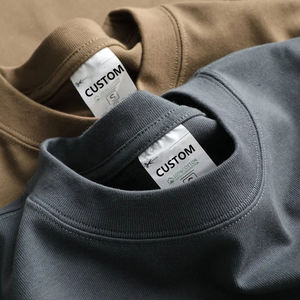 Camiseta de algodón 100% personalizada de 220gsm de punto ecológica antiarrugas con hombros caídos pesados para hombres - Product Image 6