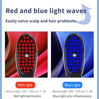Brosse de massage du cuir chevelu anti-éclaboussures de haute qualité, masseur électrique à lumière rouge et bleue, 400 mAh, fourni par l'usine