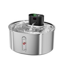 Nouvelle Fontaine à Eau Portable Moderne pour Animaux de Compagnie en Acier Inoxydable, Sans Pompe, Séparation Électro-électrique de l'Eau, Intelligente, Ovale, pour Chats, Chiens, Chatons et Chiots