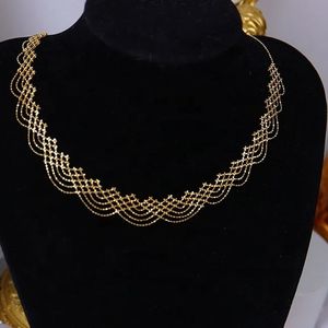 Collier chaîne en dentelle en or jaune véritable 18 carats de luxe pour femmes, design original fait main, ne ternit pas, prix de gros Xinfly - Product Image 1