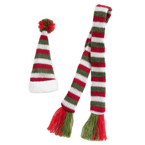 Sistema de Compras en Línea, Envío Directo, Juego de Fundas para Botellas de Vino Tinto Navideñas con Bufanda y Gorro de Lana Tejida, Decoración y Suministros para Fiestas - Product Image 2