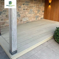 3,6m PU Massivholz-Terrassendielen Outdoor-Verbundbodenbelag Wasserdicht UV-Beständig 3D-Holzmaserung für Terrasse Garten