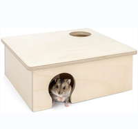 Rumah Hamster Kayu Alami Multi Ruangan Model Labirin, Kotak Sarang Hewan Peliharaan Besar Kecil untuk Gerbil Tikus Hamster Suriah