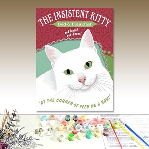 The Insistent Kitty Paint by Numbers Canvas Art Cartoon Animal Handmade DIY Home Decor Rectangle Digital Printing - Product Image 1