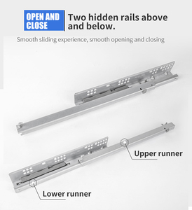 Unihopper factory extension single zipper concealed soft closing under the drawer slides - Product Image 2