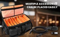 Sac à dos de transport portable en fibre de carbone pour haut-parleur, avec fermeture éclair et séparateurs ajustables, pour équipement DJ et orgue électronique