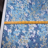 Penjualan Panas Kain Opal Sutra Biru Elegan Ramah Lingkungan dengan Motif Bunga yang Menarik untuk Pria Wanita Rok Kemeja Celana Pakaian