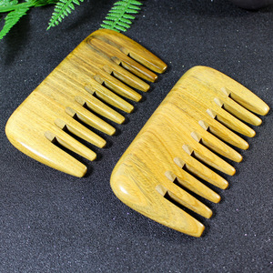 Peine de madera de sándalo verde de 10-15 cm, masajeador de cuero cabelludo, masaje de meridianos para mujeres, niños y adultos - Product Image 3