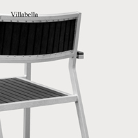 Ensemble de salle à manger d'extérieur en aluminium toutes saisons, mobilier de patio, table et chaises empilables pour hôtel, complexe hôtelier, restaurant
