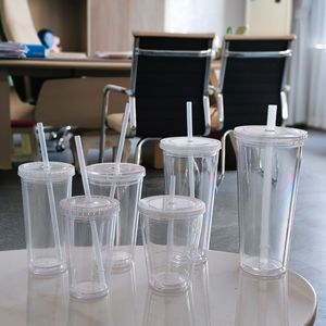 Bouteille d'eau en plastique réutilisable à double paroi sans BPA Atlas Wholesale 12/16/22/24 oz avec paille et couvercle à vis pour cadeaux d'affaires - Product Image 5