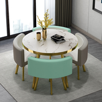 Table à manger de réception scandinave moderne ensemble de chaises meubles de maison accessibles en PU de luxe pour la maison hôtel bureau simple élégant