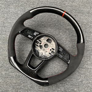 Volante personalizado de fibra de carbono, montaje de cuero, accesorios interiores para automóviles para <span class=keywords><strong>Audi</strong></span> A4 A5 A6 A7 A8 Q5 Q7 R8 - Product Image 5