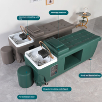 Fauteuil de lavage de luxe Winplus en cuir PU japonais avec circulation d'eau pour spa capillaire, salon de beauté, coiffure, massage thaïlandais et lit de shampoing
