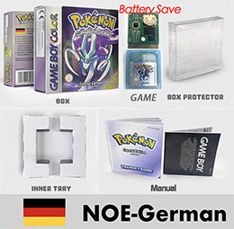 Cartouche de jeu manuelle GBC NOE German Battery Save Poke de haute qualité, filaire, avec boîte métallique holographique en cristal - Product Image 3