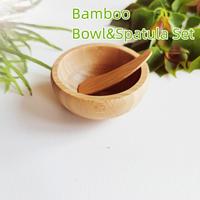 Mini masque facial en bois de bambou SPA outils de soins de la peau petit masque de bricolage bol à mélanger avec spatule et applicateur