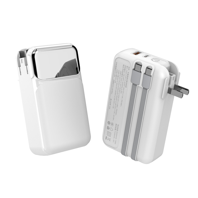 Big Capacity 20000mah Power Banks Mobile Phone 22.5W Fast Charging PowerBank Built-in Charging Cables and Integrated AC Plug