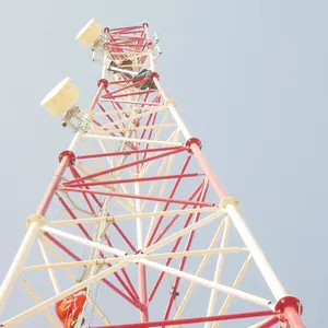 25-85m High Mast 3 Legged Tubular Steel Lattice Telecommunication Antenna Tower Triangular Telecommunication Tubular Tower