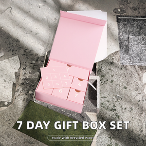 Boîte <span class=keywords><strong>de</strong></span> <span class=keywords><strong>calendrier</strong></span> <span class=keywords><strong>de</strong></span> <span class=keywords><strong>l</strong></span>'<span class=keywords><strong>avent</strong></span> réutilisable en gros, vide, rose et noir, pour 7 jours, pour emballages <span class=keywords><strong>de</strong></span> cosmétiques, bougies, <span class=keywords><strong>porte</strong></span>-clés et bijoux - Product Image 2