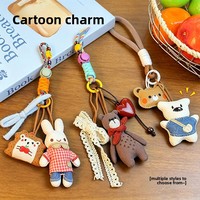 Gantungan Kunci Kelinci Kain Jahit Tangan Grosir Seri Miu, Boneka Lucu, Hiasan Tas, Ornamen Gantung Modis