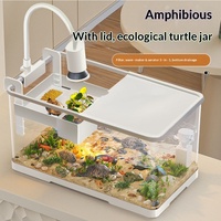 Aquarium Mixte Poissons et Tortues 2024 Nouveau Style Transparent Anti-buée en Plastique pour Salon et Bureau Petite Taille