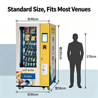 Distributore Automatico Intelligente 24 Ore su 24 per Snack e Bevande, Multimedio di Pagamento, Attrezzatura Smart con Adesivi Personalizzabili