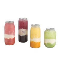 Gobelet à boisson froide en PET transparent de haute qualité, personnalisable avec logo, 500 ml, avec couvercle en aluminium facile à ouvrir, pour les magasins de café, de jus et de boissons