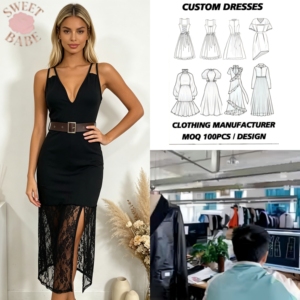 Robe midi moulante pour femme, élégante, à double bretelle, col en V, avec ceinture décorative, pour soirée ou fête, service de personnalisation disponible. - Product Image 1