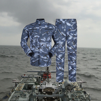 Costume de camouflage en polyester bleu océan pour homme, respirant et chaud
