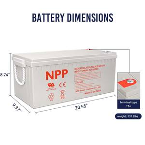 Baterai Asam Timbal <span class=keywords><strong>12V</strong></span> 200Ah dengan Masa Pakai 10 Tahun untuk Peralatan Siaran, Cadangan Panel Kontrol <span class=keywords><strong>Alarm</strong></span> Kebakaran, Perangkat Medis, UPS - Product Image 1