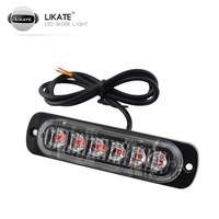 Luz de Advertencia Estroboscópica de Emergencia de 6 Ledes, Barra de Luces Intermitentes para Parrilla, Baliza para Camión y Coche, Luz de Tráfico Ámbar, Rojo, Azul y Blanco