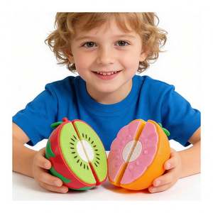 Jeu de cuisine pour enfants, ensemble de jouets d'imitation avec fruits et légumes à découper, 12+ ans, jouets de cuisine en plastique, activité d'apprentissage et d'imagination culinaire - Product Image 5