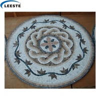 Nouvelle conception de motifs de carrelage en jet d'eau personnalisés, carrelage en marbre, médaillon rond, motifs de carrelage en mosaïque pour la vente en gros