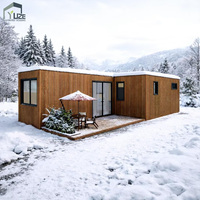 Maison conteneur résidentielle modulaire préfabriquée de grande taille (40 pieds x 20 pieds) avec revêtement WPC, design personnalisé, 1 à 3 chambres