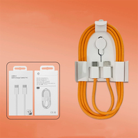 Kabel Pengisi Daya USB C ke USB C 60W Grosir Pabrik 1M dengan Kemasan Kotak Warna Oranye Kabel Data
