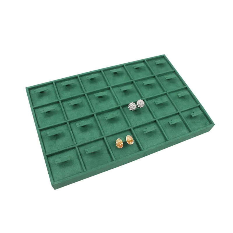 Green Velvet Earring stand Luxury Necklace Earring Jewelry Display Tray For Jewelry Store Earring