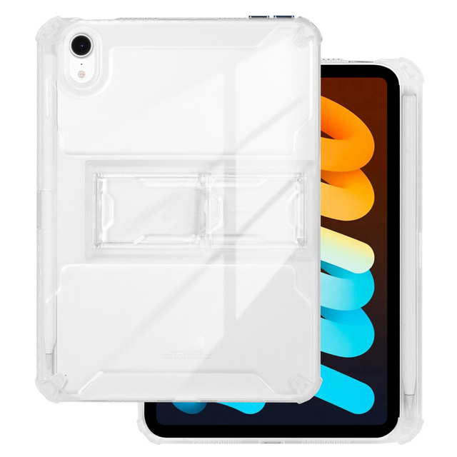 Simple Back Case Transparent TPU Case with Stand Cover for iPad Mini 6 Air 5 Pro 11 12.9 Air 6 2024 11 Inch 13inch