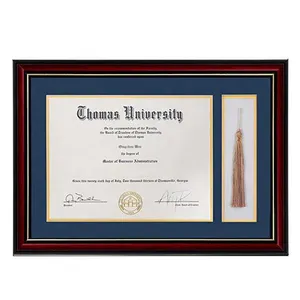 Vendita calda certificato personalizzato cornice per foto cornice per Diploma in legno massello cornici per certificati di laurea all'ingrosso