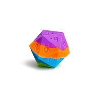 Lot de 7 dés polyédriques en silicone personnalisés avec logo, 16 mm, bords tranchants, arc-en-ciel, pour jeux de rôle de table