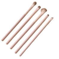 Ensemble de pinceaux pour fard à paupières et eye-liner en fibres synthétiques rose pêche, Trio pour débutants, pinceaux de qualité artiste pour le mélange et les détails, maquillage