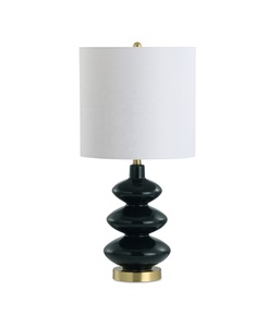 Antique Brass Metal Base and Ceramic Body Printing Flower With Fabric Lampshade Vintage Style Bedside Table <b>Lamp</b> - Product Image 1